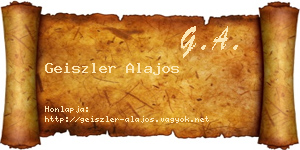 Geiszler Alajos névjegykártya